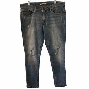 Levi’s 711 Skinny Medium Wash Distressed Jeans